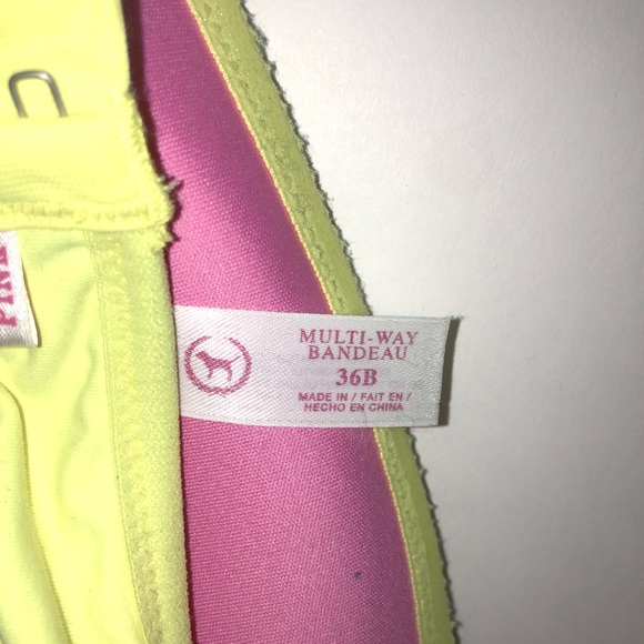 VS Pink Bandai Top Neon Green Cupped Top 36B - Picture 6 of 8